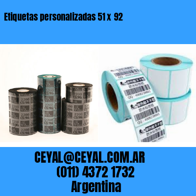 Etiquetas personalizadas 51 x 92