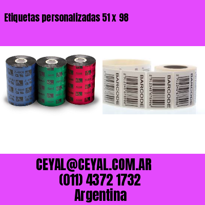 Etiquetas personalizadas 51 x 98