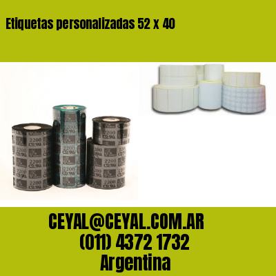 Etiquetas personalizadas 52 x 40