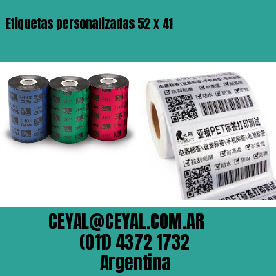 Etiquetas personalizadas 52 x 41