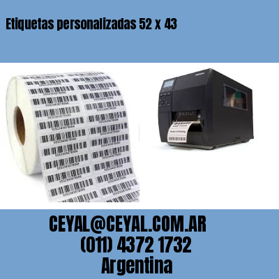 Etiquetas personalizadas 52 x 43