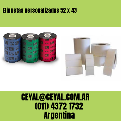 Etiquetas personalizadas 52 x 43