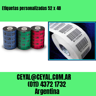 Etiquetas personalizadas 52 x 48