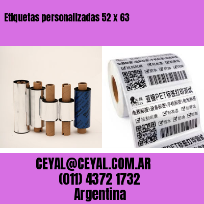 Etiquetas personalizadas 52 x 63