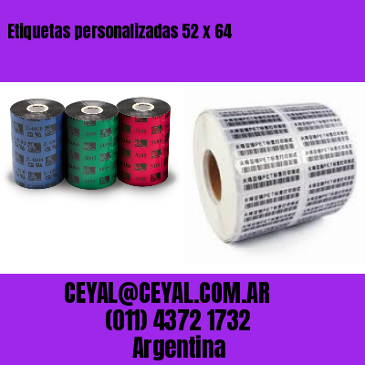 Etiquetas personalizadas 52 x 64