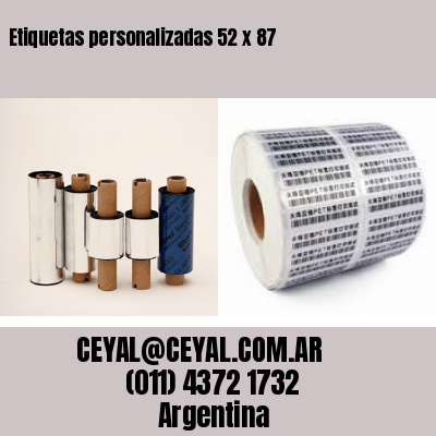 Etiquetas personalizadas 52 x 87