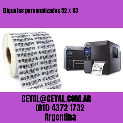 Etiquetas personalizadas 52 x 93