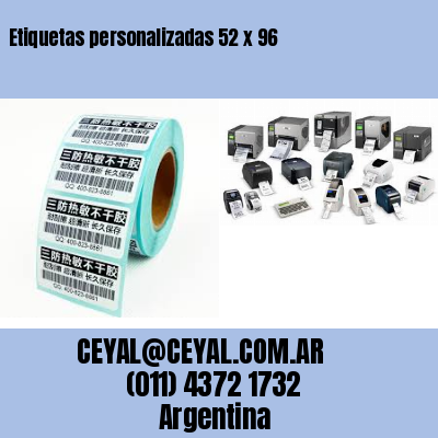 Etiquetas personalizadas 52 x 96