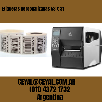 Etiquetas personalizadas 53 x 31