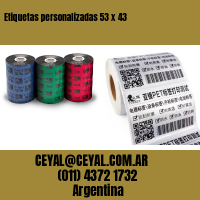 Etiquetas personalizadas 53 x 43