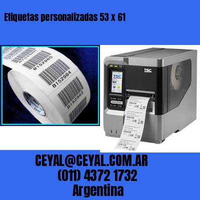 Etiquetas personalizadas 53 x 61