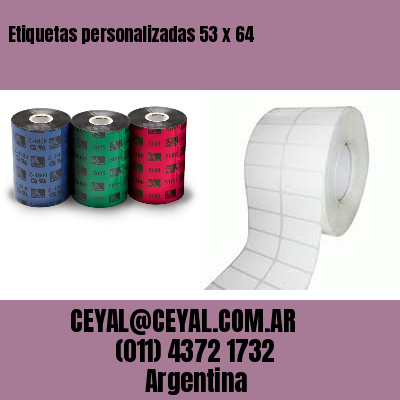 Etiquetas personalizadas 53 x 64