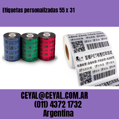 Etiquetas personalizadas 55 x 31