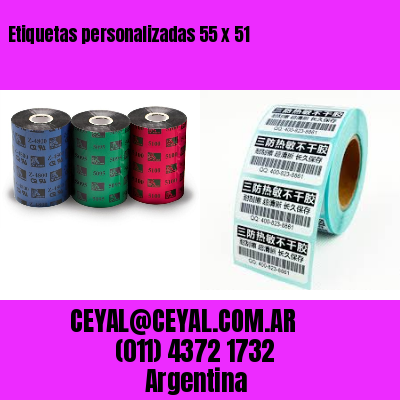 Etiquetas personalizadas 55 x 51