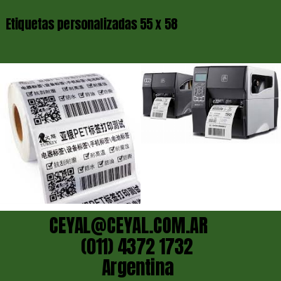 Etiquetas personalizadas 55 x 58