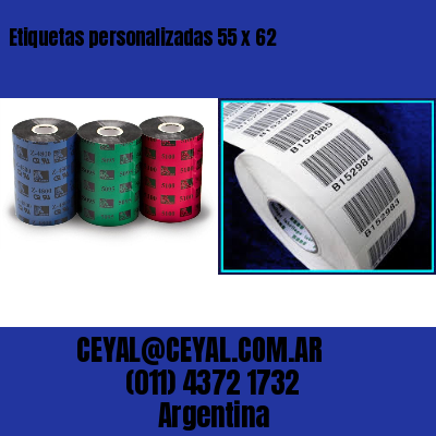 Etiquetas personalizadas 55 x 62