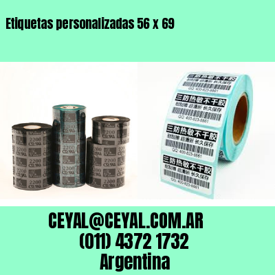 Etiquetas personalizadas 56 x 69