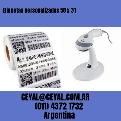 Etiquetas personalizadas 58 x 31