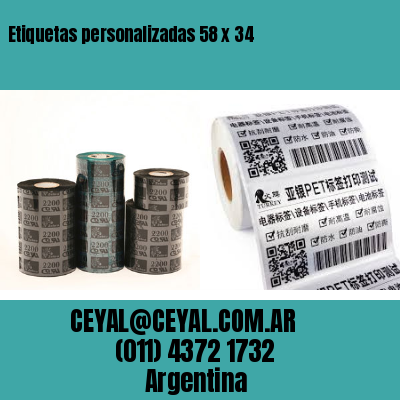 Etiquetas personalizadas 58 x 34