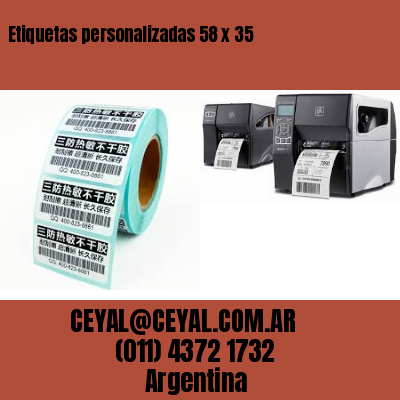 Etiquetas personalizadas 58 x 35