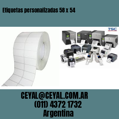 Etiquetas personalizadas 58 x 54