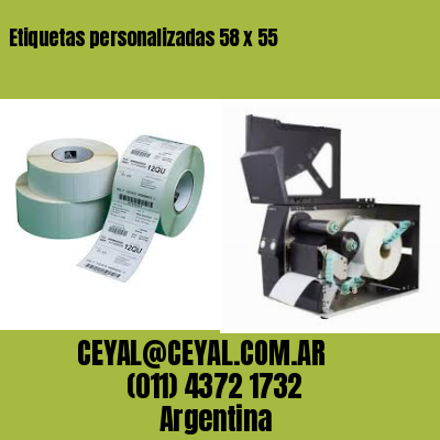 Etiquetas personalizadas 58 x 55