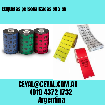 Etiquetas personalizadas 58 x 55