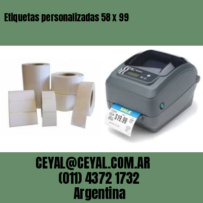 Etiquetas personalizadas 58 x 99