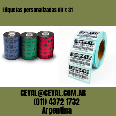 Etiquetas personalizadas 60 x 31