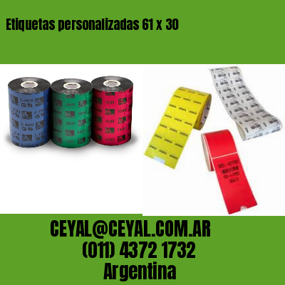 Etiquetas personalizadas 61 x 30