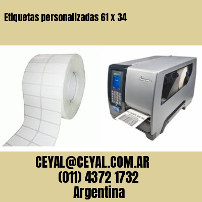 Etiquetas personalizadas 61 x 34