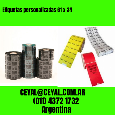 Etiquetas personalizadas 61 x 34