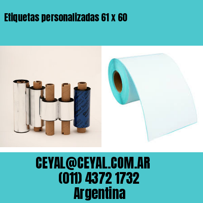 Etiquetas personalizadas 61 x 60