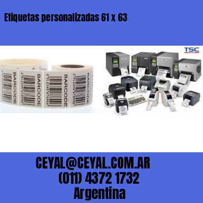 Etiquetas personalizadas 61 x 63