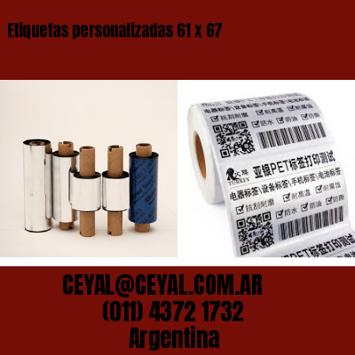 Etiquetas personalizadas 61 x 67