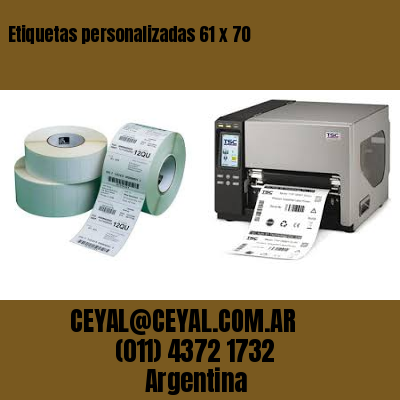 Etiquetas personalizadas 61 x 70