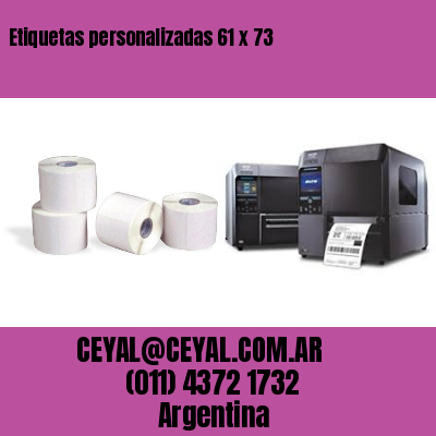 Etiquetas personalizadas 61 x 73