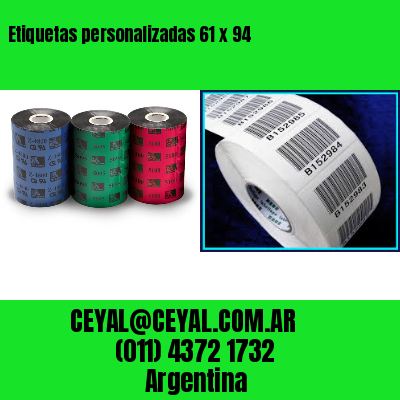 Etiquetas personalizadas 61 x 94