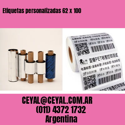 Etiquetas personalizadas 62 x 100