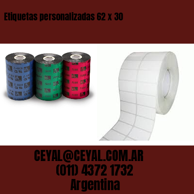Etiquetas personalizadas 62 x 30