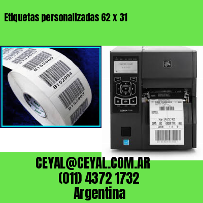 Etiquetas personalizadas 62 x 31