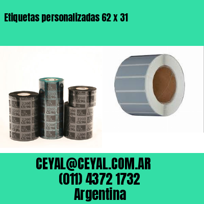 Etiquetas personalizadas 62 x 31