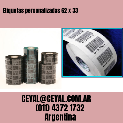 Etiquetas personalizadas 62 x 33