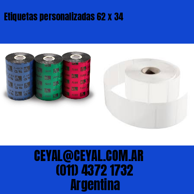 Etiquetas personalizadas 62 x 34
