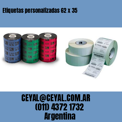 Etiquetas personalizadas 62 x 35