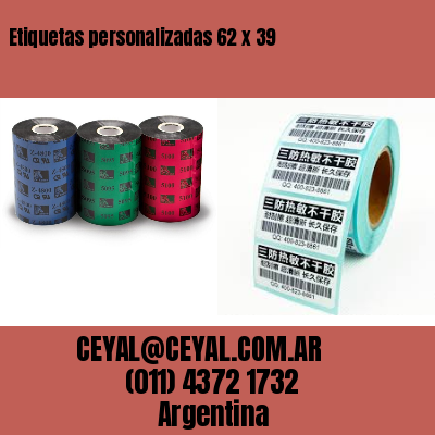 Etiquetas personalizadas 62 x 39