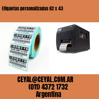 Etiquetas personalizadas 62 x 43