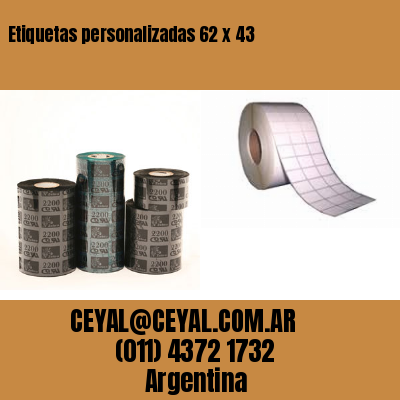 Etiquetas personalizadas 62 x 43