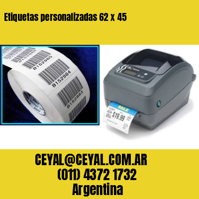 Etiquetas personalizadas 62 x 45
