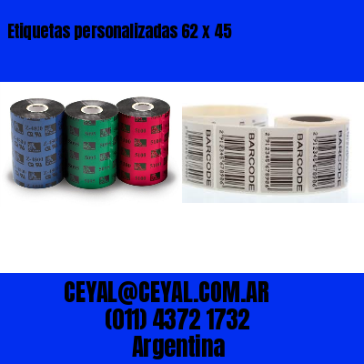 Etiquetas personalizadas 62 x 45